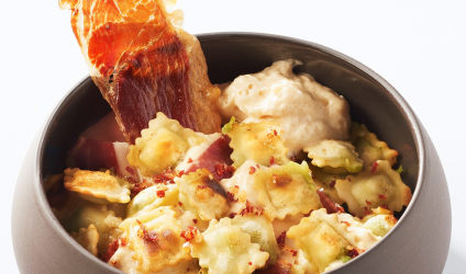 Ravioles poêlées au jambon Serrano zoom