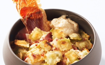 Ravioles poêlées au jambon Serrano zoom