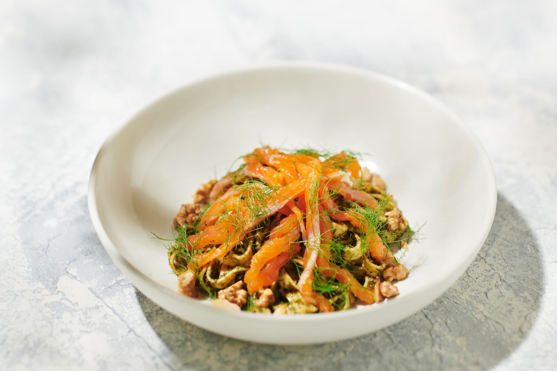 Tagliatelles truite fumee