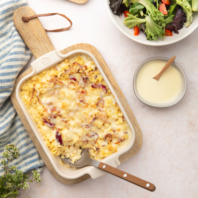 gratin-de-crozets-frais-sauce-comte-et-oignons