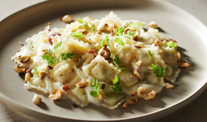 Ravioles aux truffes et creme de chou fleur - Copie