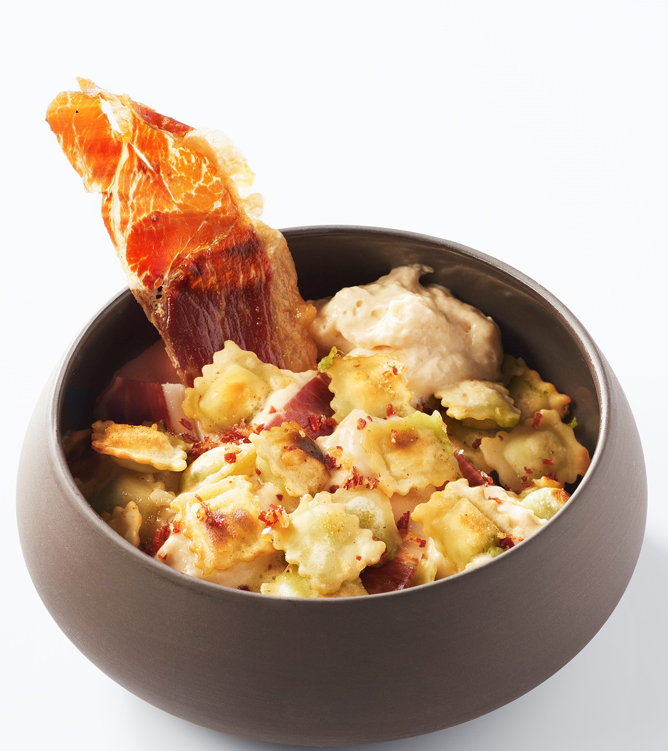 Ravioles poêlées au jambon Serrano zoom